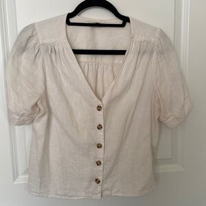 White shirt sleeve blouse from Madewell